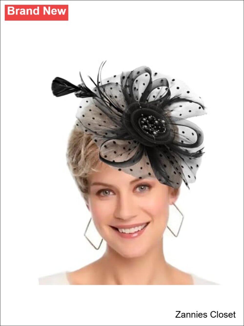 👻 HIWIND Fascinator Hat Headband Flower Cocktail Mesh Feathers Hair Clip Tea